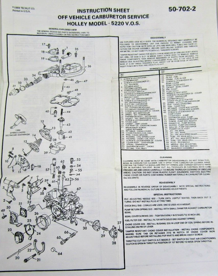 Kit Reparación Carburador Estándar 1432B NUEVO Foto 3 de 4