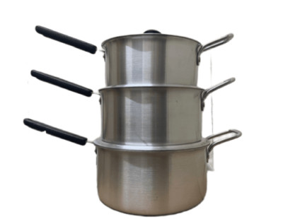 Aluminium Kochtopf Kochgeschirr Set 22/24/26 cm mit Bakelit Griff Topfgröße 2-4