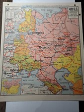 Carte scolaire vidal lablache n°34 et 34 bis - URSS et Finlande 