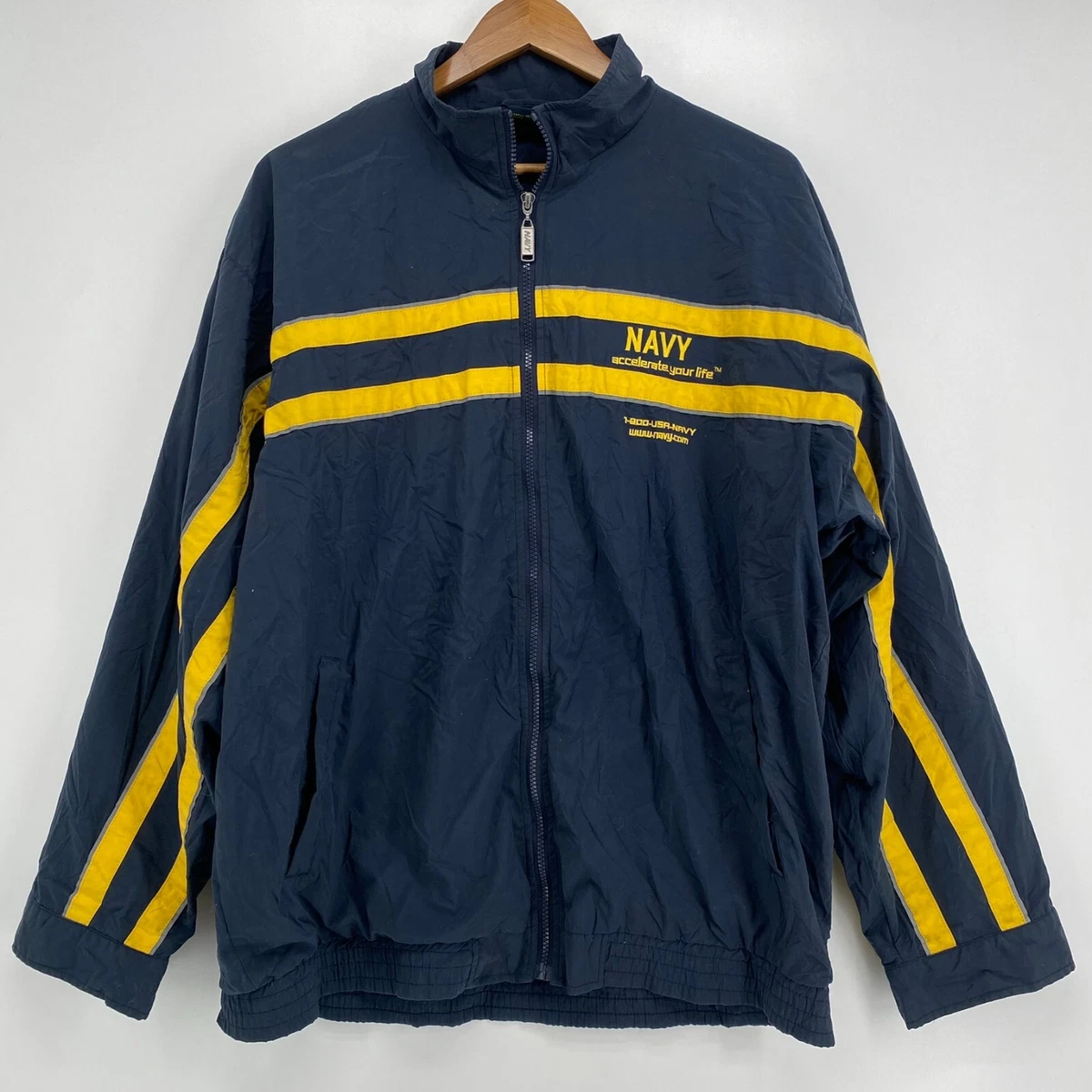 Yellow and navy blue windbreaker clearance