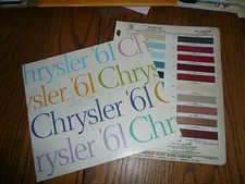 1961 Chrysler Sales Brochure & Ditzler Paint Chips - Vintage
