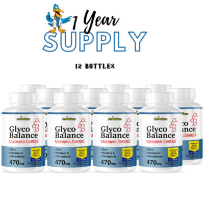 Glyco Balance Glycogen Control- Blood & Heart Support- 12 Bottles- 720 Capsules