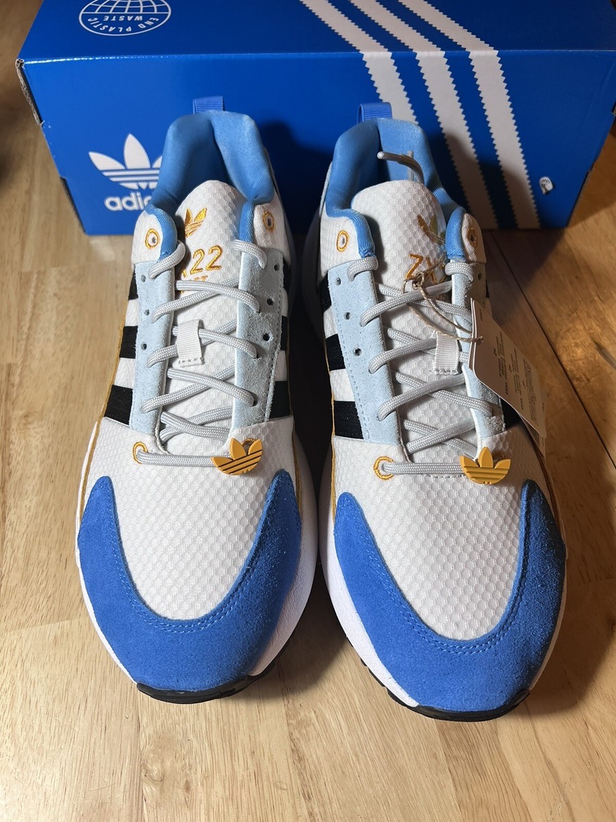 Size 9 - adidas ZX 22 Boost White Pulse Blue Gold for sale Size 9 - adidas ZX 22 Boost White Pulse Blue Gold for sale