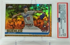 2019 topps chrome  Walker Buehler  GOLD REFRACTOR  #38/50  PSA 10