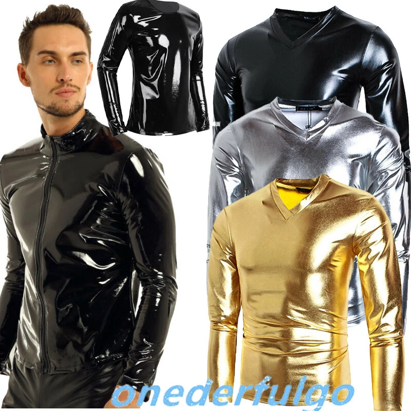 Mens leather pullover best sale shirt