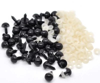 HANDARBEIT LIEBLINGSLADEN 25 schwarze Teddyaugen 6mm Sicherheitsaugen Kunststoffaugen Schmuck DIY Basteln