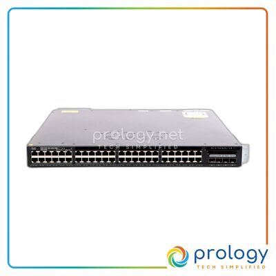 Cisco WS-C3650-48PQ-S 48 Port Gigabit PoE 4x 10G Uplink IP Base Switch Tested