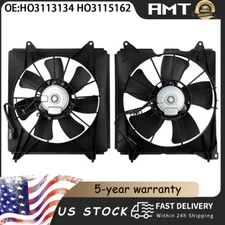 2PCS AC Condenser Radiator Cooling Motor Fan Fits Honda Accord Touring 2013-2017