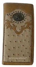 Star Mens Wallet Western Bifold Check Book Style W069-13 Beige