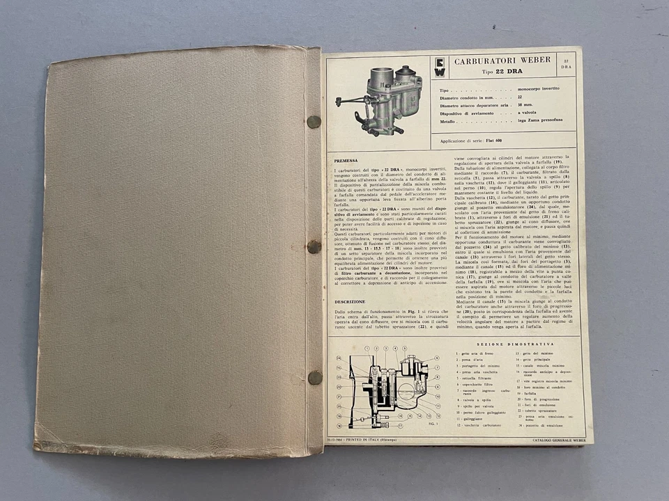 Catalogo Generale carburatori WEBER 1966 Ferrari Alfa Romeo Porsche Lotus ecc. - Immagine 3 di 4