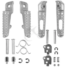 Silver Front Rear Footrests Pegs Fit For Honda CBR600RR 03-25 CBR1000RR 2004-16