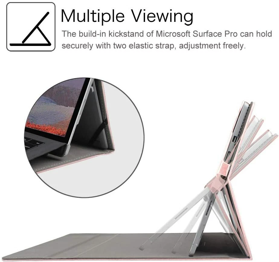 Case for Microsoft Surface Pro 7 Plus/Pro 7 6 5 4 3 12.3'' Multiple Angle Cover - Image 3 of 4