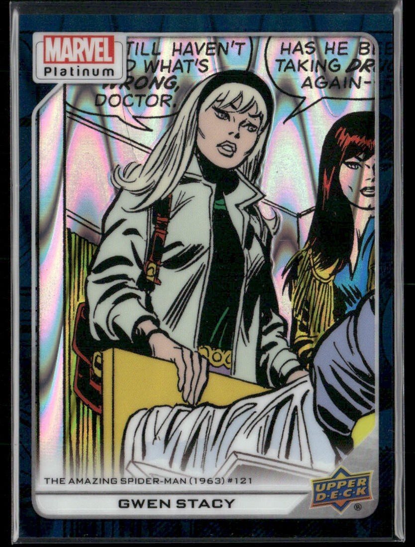2023 Upper Deck Marvel Platinum Teal Wave /799 #129 - Gwen Stacy