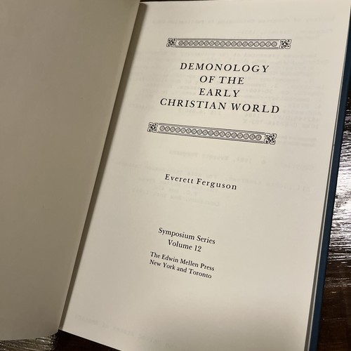 Demonology of the Early Christian World by Everett Ferguson 1984 Volume 12 HC