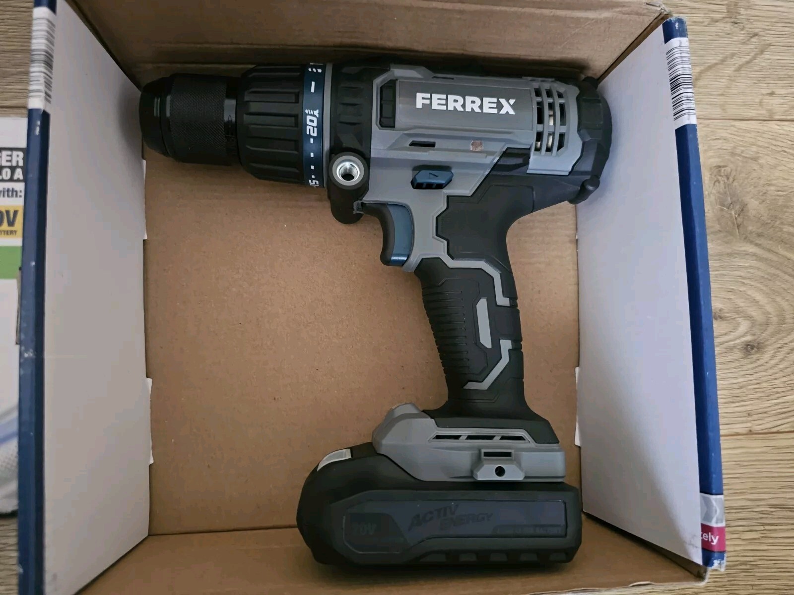 Ferrex 20V Cordless Impact Hammer Drill Driver 13mm 2Ah Battery And