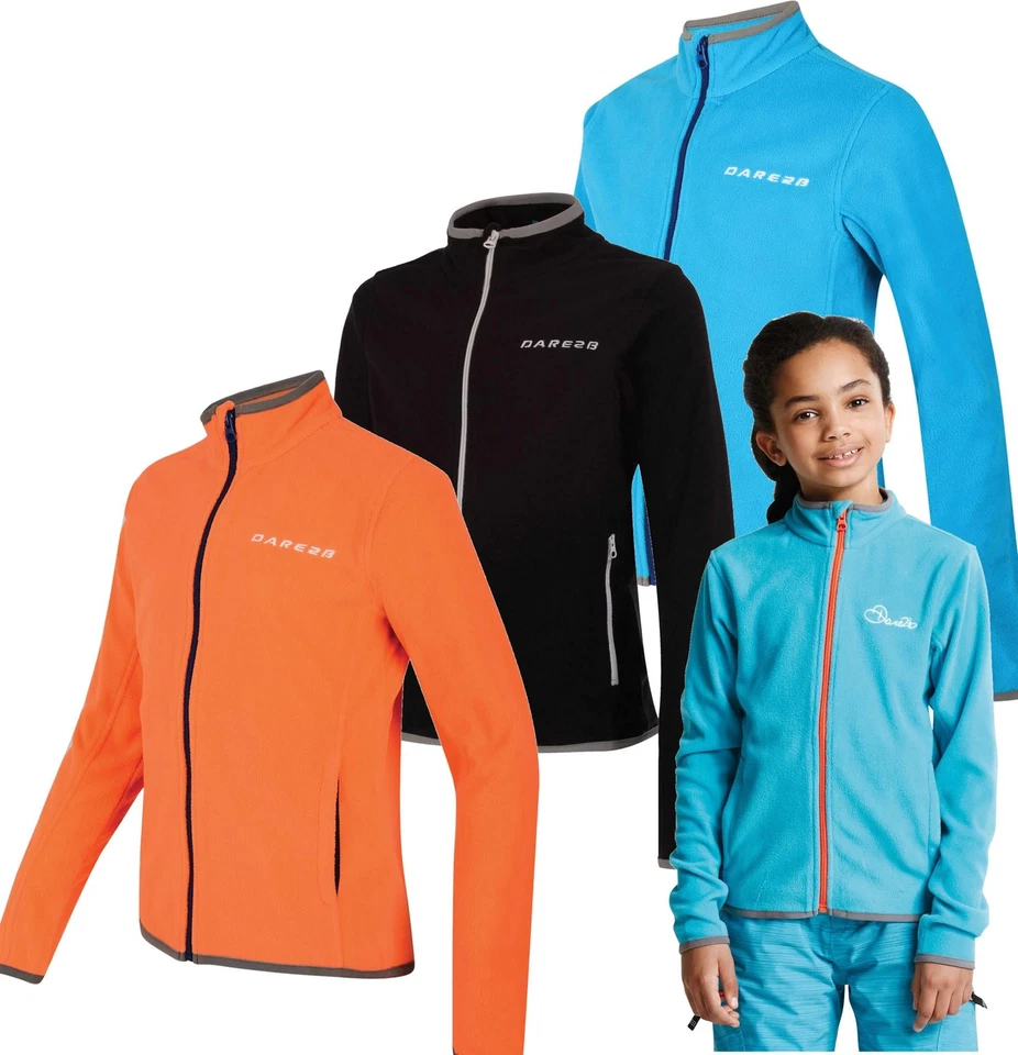 Dare2b Favour II Fleece Kids Full Zip Microfleece Jacket Girls Boys Mid Layer