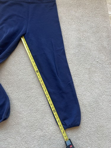 RUSSEL Vtg 80s Large Navy Blue Drawstring Elastic Waste Sweatpants Mens - Picture 4 of 9