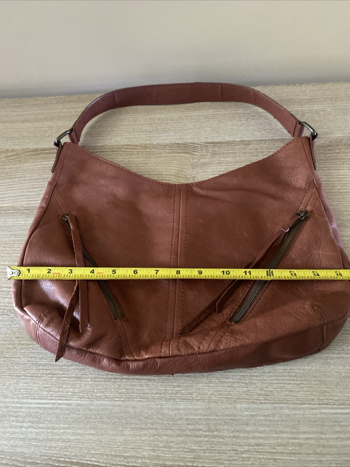 American leather brown saddle bag purse 15” x 10”