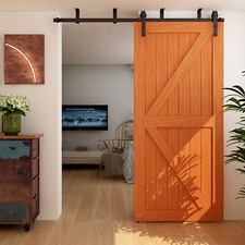 CCJH Ceiling Mount 4-20FT Sliding Barn Door Hardware Track Bracket Kit HeavyDuty