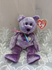 Ty Dreamer The Purple Bear Beanie Baby Of The Month For March 2003 - Mint Plush 