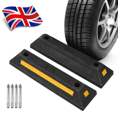 UKFAST_002 2X HeavyDuty Parking Wheel Stopper Garage Stop Assist Rubber Block Car Van Truck