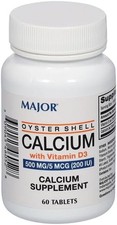 Major Oyster Shell Calcium with Vitamin D3 50...