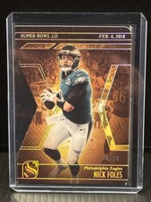 **NICK FOLES Super Bowl Insert** 2025 Panini Silhouette 10/10 Holo Gold Parallel