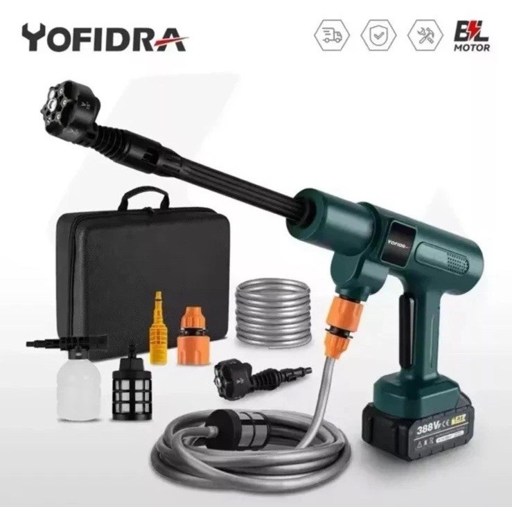 Idropulitrice a Batteria 18V 3500W | 200 Bar per Lavaggio Auto Professionale