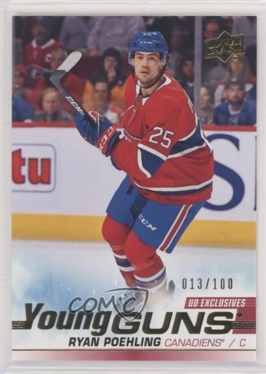 2019 Upper Deck Young Guns UD Exclusives /100 Ryan Poehling #226 Rookie RC 0f1e
