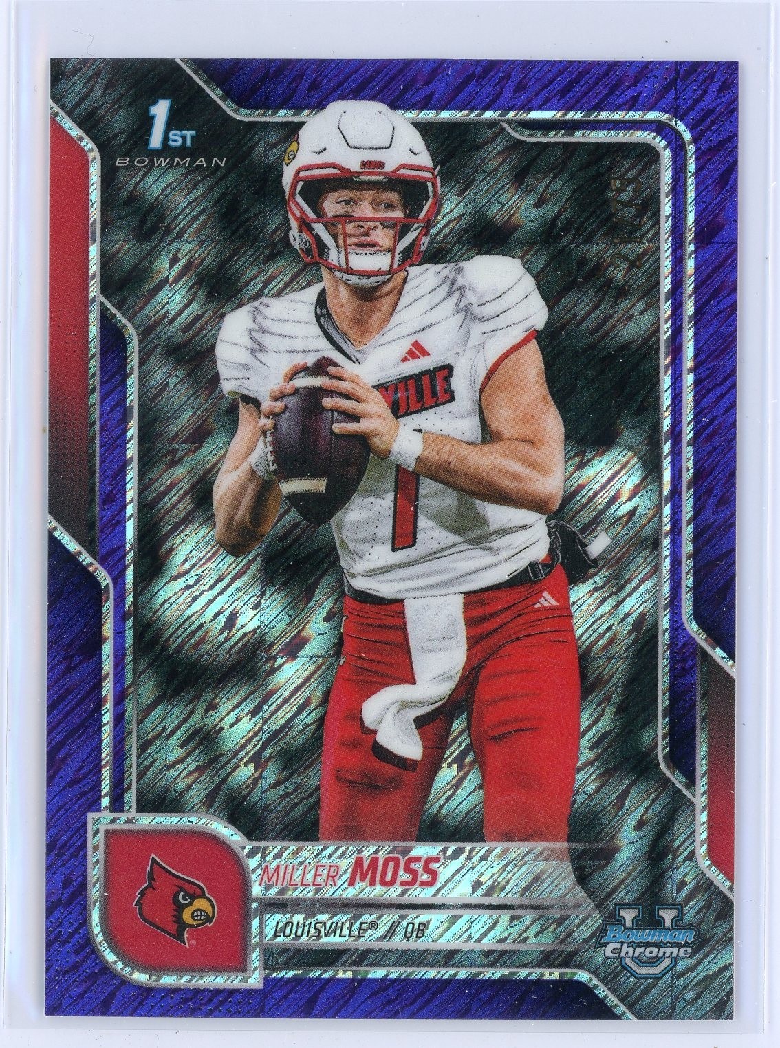 2025 Bowman University Chrome 141 Miller Moss Purple Shimmer Refractor 21/75