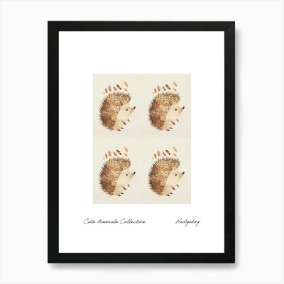 Niedliche Tiere Sammlung Igel 3 gerahmte Wandbilder Poster Leinwanddruck Bild
