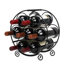 Wine Racks Countertop, 7 Bottles Wine Organizer Stand, Metal Free Standing Wi...