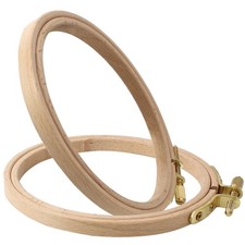 2 Pack 5 Inch Beech Wood Embroidery Hoop, 12.5CM Round Cross Stitch Hoop Deco...