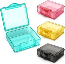 Small Pill Box - Cute Travel Pill Organizer, Mini Clear Storage Case, 4 Pcs