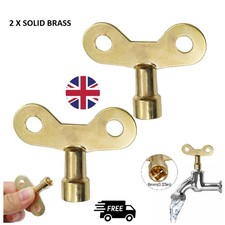 2 X SOLID BRASS RADIATOR BLEED AIR LOCK KEY KEYS PLUMBING EASY GRIP