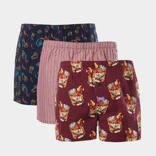 New Mens Old Fashioned Boxer Shorts 3 Pack - Multi  by Mitch Dowd