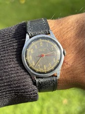 Orologio vintage anni 40 Technos precisione stile militare quadrante tropicale - ricambi/rep