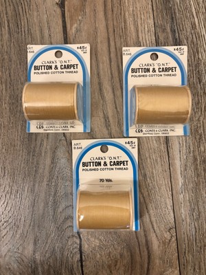 Coats & Clark Polished Cotton Button & Carpet  Thread 70yds Each Lot 3