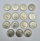 1967-68 LOT OF 15 KENNEDY HALF DOLLARS - 8-1967s - 7-1968s - 40% SILVER CIRC
