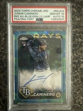 Junior Caminero Rookie Auto 2024 Topps Chrome Update Gem Mint 10 PSA 10 
