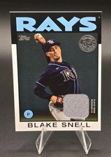 2021 Topps Series 1 Blake Snell 1986 Topps Relic #86R-BS Tampa Bay Rays