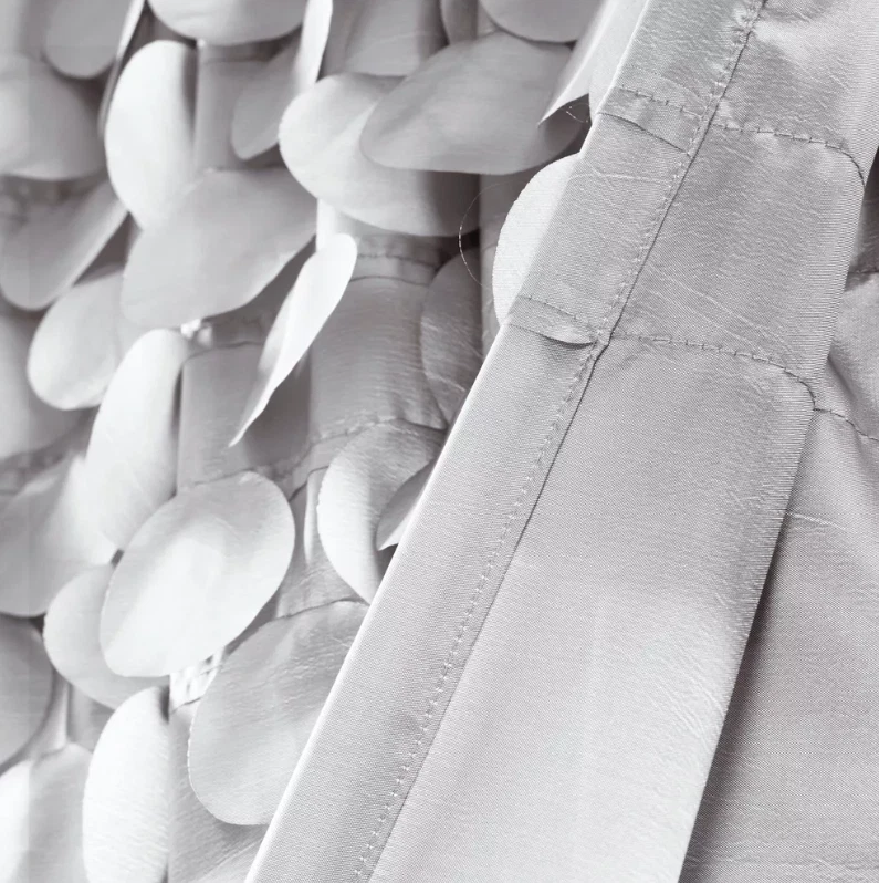 Cenefa de cortina Gigi 14" x 70" decoración exuberante gris bolsillo de varilla de 1,5" Foto 4 de 4