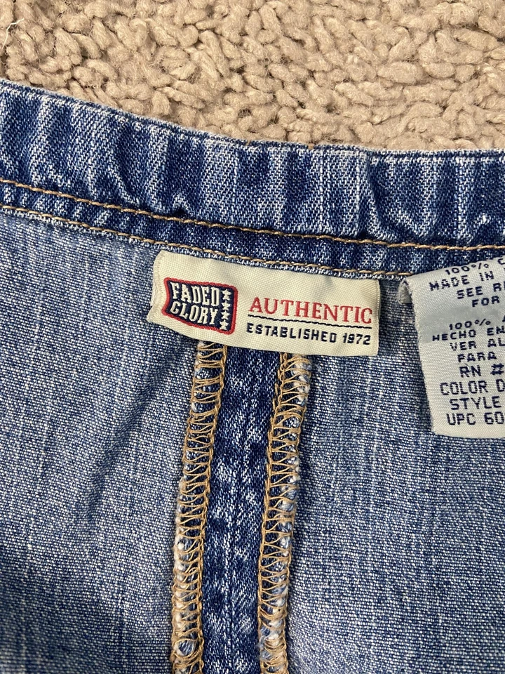 Faded Glory джинсовой ткани общий платье джемпер женщин большой синий темно камень Pinafore - Изображение 4 из 4