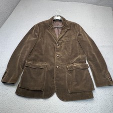 Polo Ralph Lauren Corduroy Blazer Mens Large 42R Leather Button Academia Prep