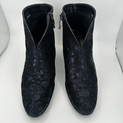 Ara Tricia Blue Dragonfly Bootie Sz 8 Black Luftpolster Goretex Metallic Heel
