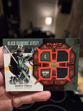 2007 🔥 MARTY TURCO 💥 GAME WORN JERSEY #rd 👕 DALLAS STARS Black 💎 CARD  🏒