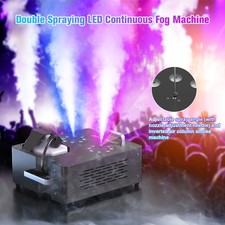 2000W Double Spray Fog Machine RGB 16 LED Light DMX Stage Halloween Smoke Maker