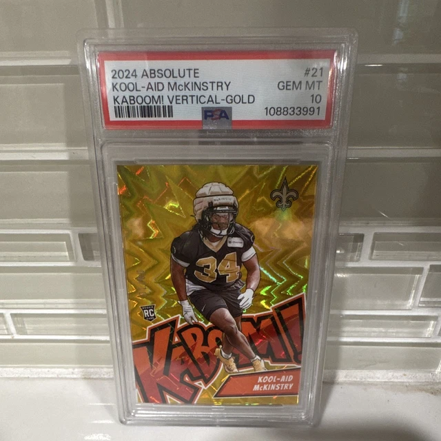Panini 2024 Absolute Kool-Aid McKinstry Kaboom! Vertical Gold /10 RC #21 PSA 10