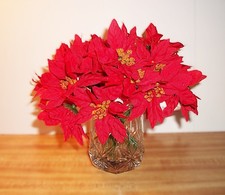 Bouquet of 27 Red Silk Poinsettias Christmas Flower Decorations/Craft