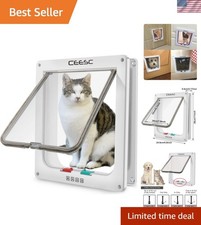 X-Large Cat Door for Pets up to 25 lbs, Weatherproof, White Outer 11"x9.8",...